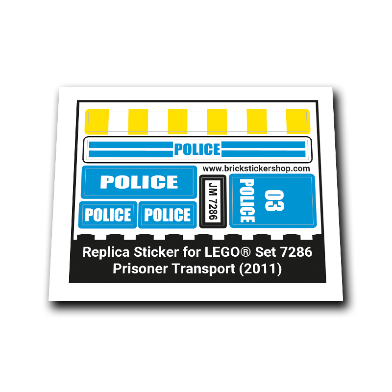Replacement Sticker for Set 7286 - Prisoner Transport