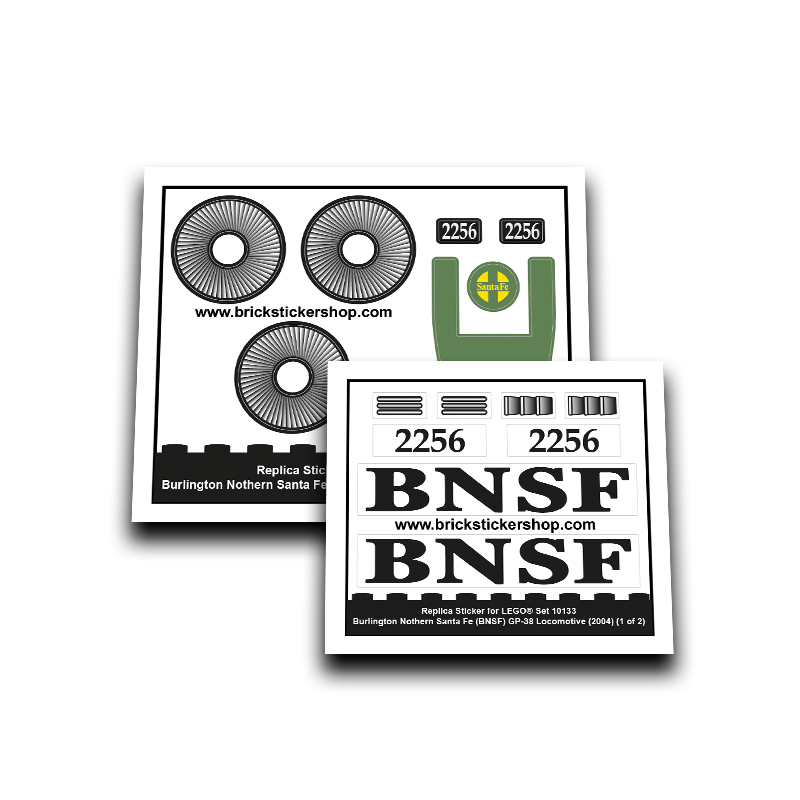 Replacement Sticker for Set 10133 - Burlington Northern Santa Fe (BNSF) GP-38 Locomotive