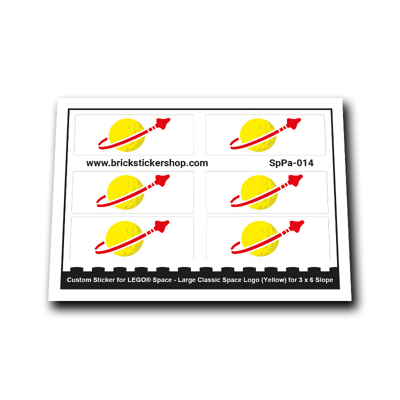 Custom Sticker - Large Classic Space Logo (Yellow) for 3 x 6 Slope