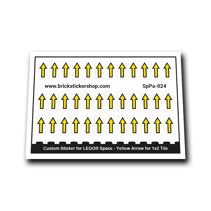 Custom Sticker - Yellow Arrow Pattern for 1x2 Tile