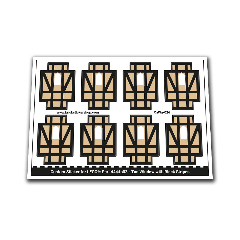 Custom Sticker - Tan Window with Black Stripes