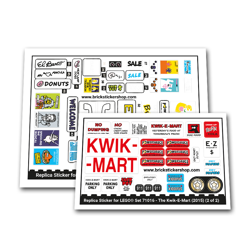 Replacement Sticker for Set 71016 - The Kwik-E-Mart