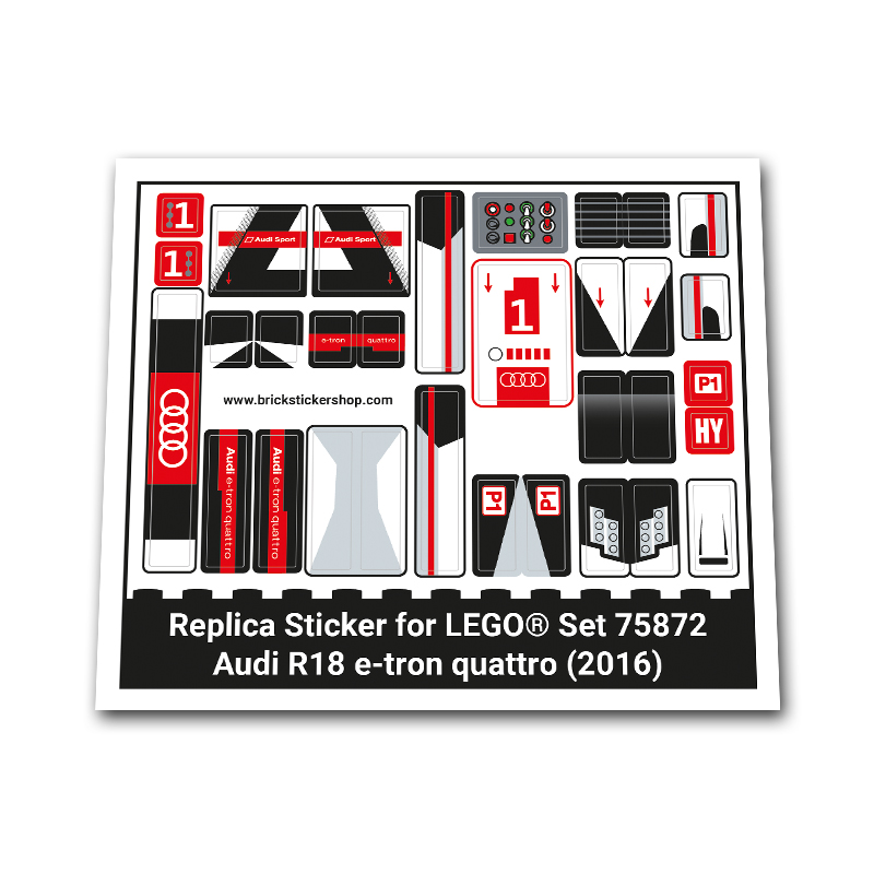 Replacement Sticker for Set 75872 - Audi R18 e-tron quattro