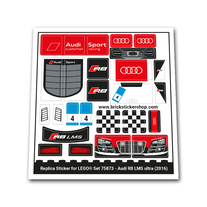 Replacement Sticker for Set 75873 - Audi R8 LMS Ultra