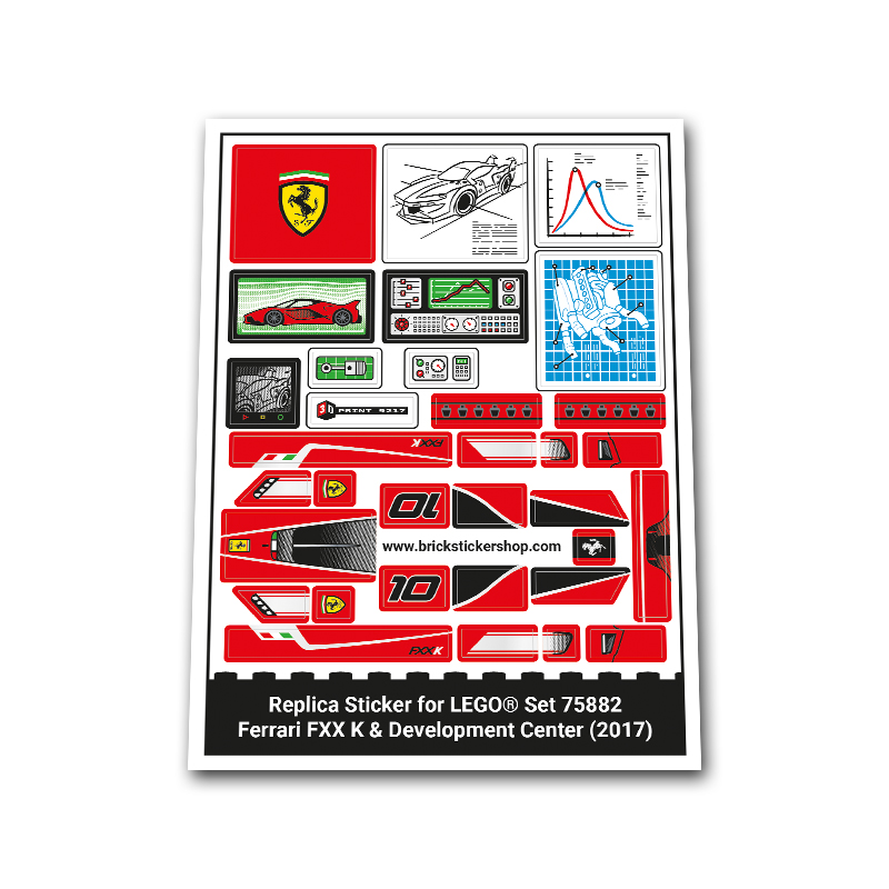 Replacement Sticker for Set 75882 - Ferrari FXX K & Development Center