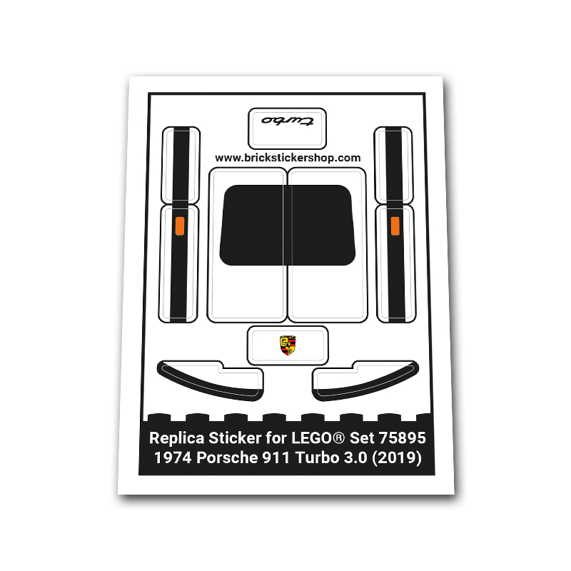 Replacement Sticker for Set 75895 - 1974 Porsche 911 Turbo 3.0