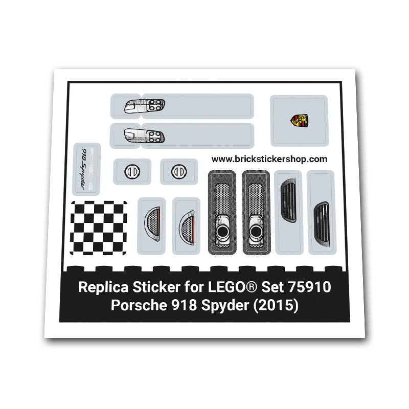 Replacement Sticker for Set 75910 - Porsche 918 Spyder
