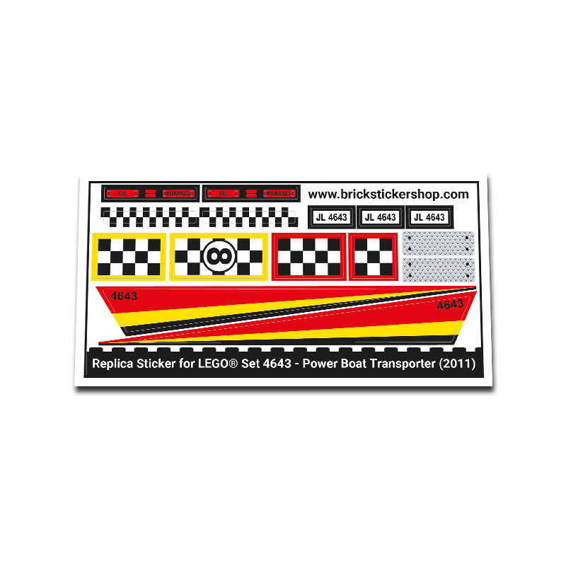 Replacement Sticker for Set 4643 - Power Boat Transporter