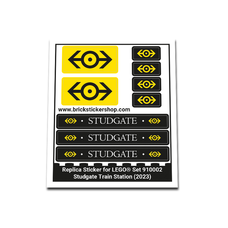 Replacement Sticker for Set 910002 - Studgate Train Station