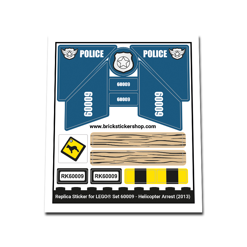 Replacement Sticker for Set 60009 - Helicopter Arrest