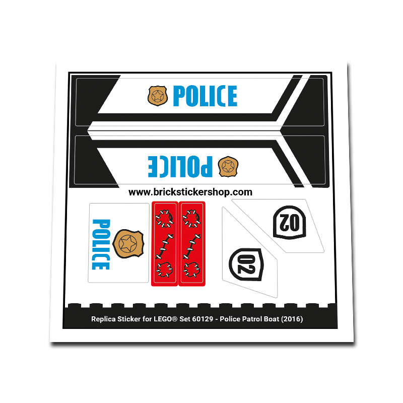 Replacement Sticker for Set 60129 - Police Patrol Boat