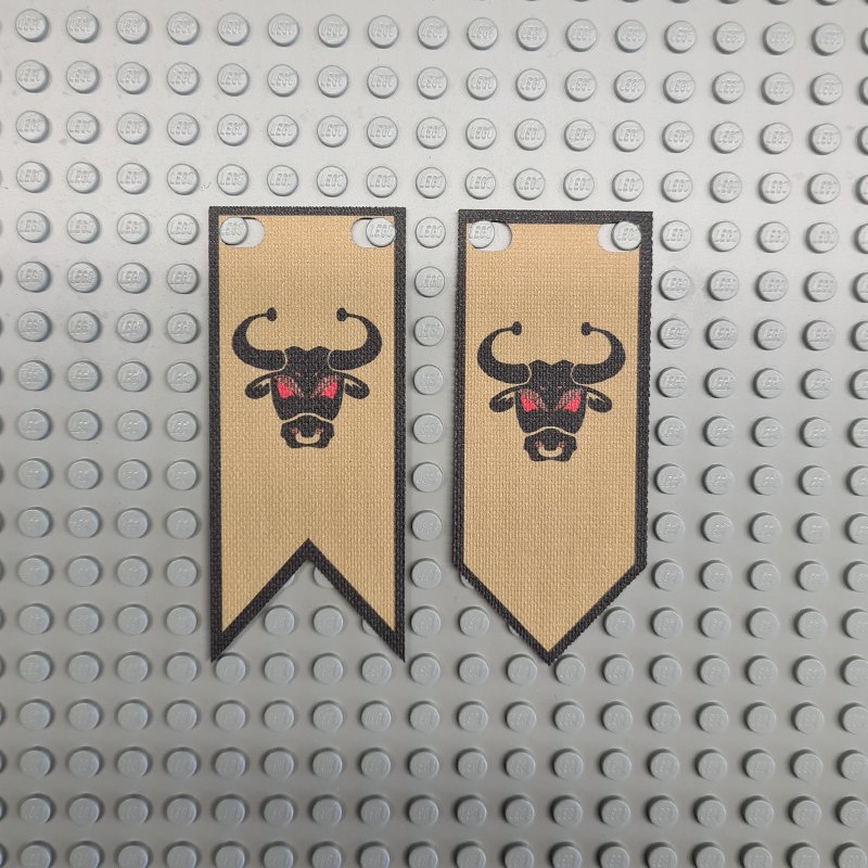 Custom Cloth - Banner with Bull's Head on Gold Background