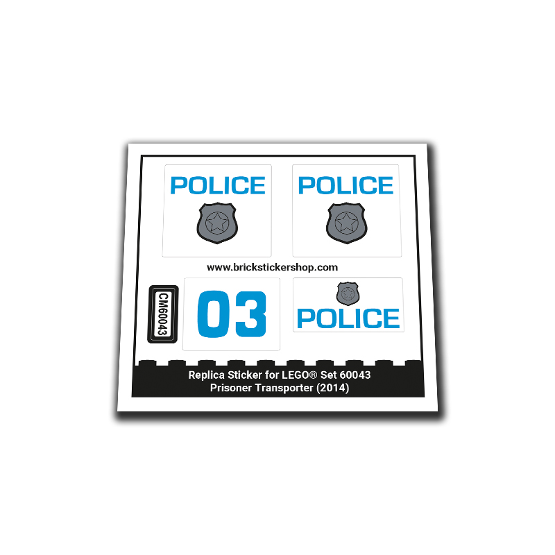 Replacement Sticker for Set 60043 - Prisoner Transporter