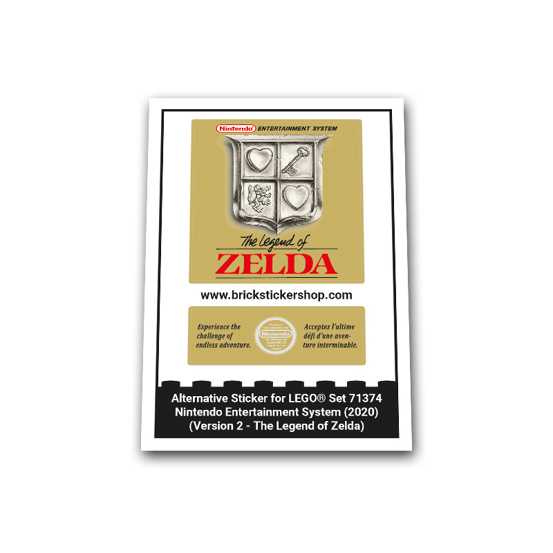 Alternative Sticker for Set 71374 - Nintendo Entertainment System (The Legend of Zelda)