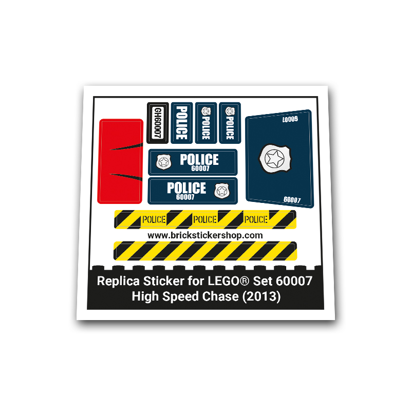 Replacement Sticker for Set 60007 - High Speed Chase
