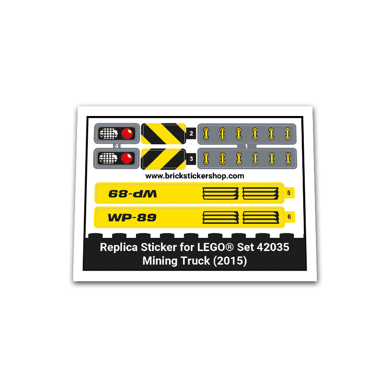 Replacement Sticker for Set 42035 - Mining Truck