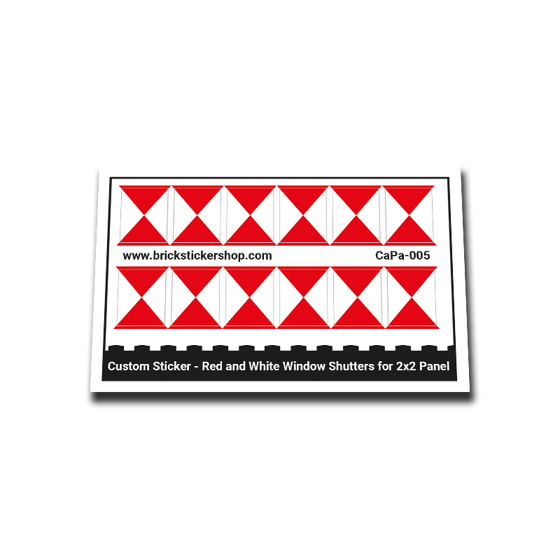 Custom Sticker - Red and White Window Shutters for 2x2 Panel
