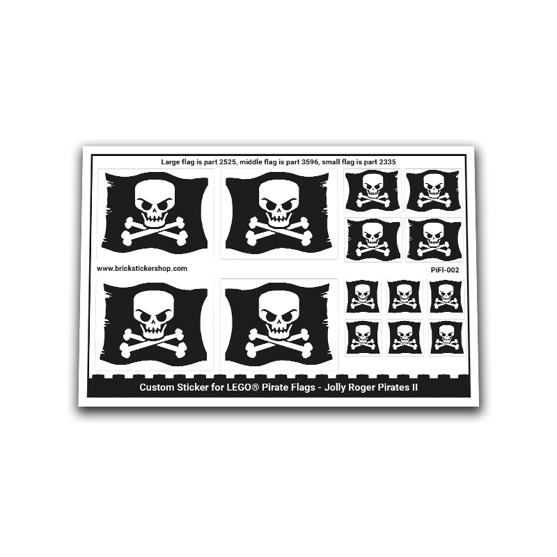 Custom Sticker - Pirates & Pirates II Jolly Roger Flags
