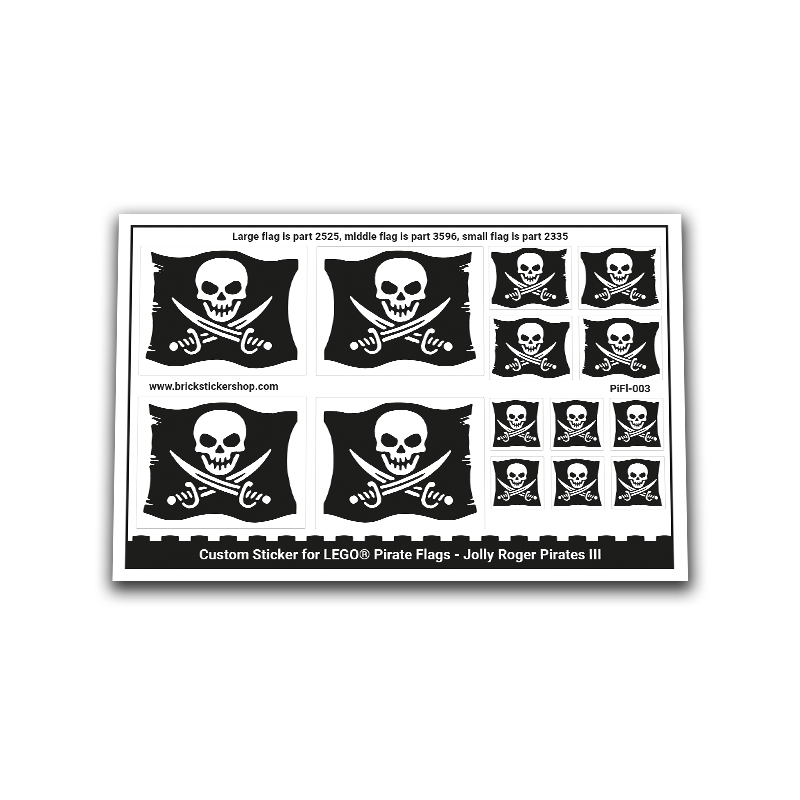 Custom Sticker - Pirates & Pirates III Jolly Roger Flags