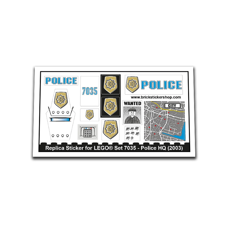 Replacement Sticker for Set 7035 Police HQ