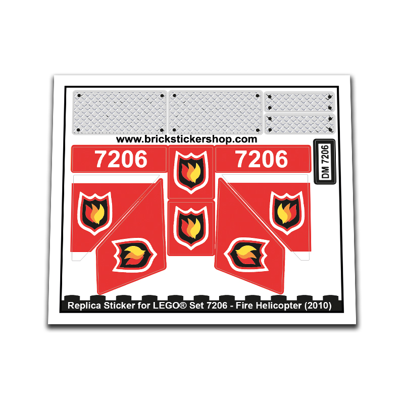 Replacement Sticker for Set 7206 - Fire Helicopter