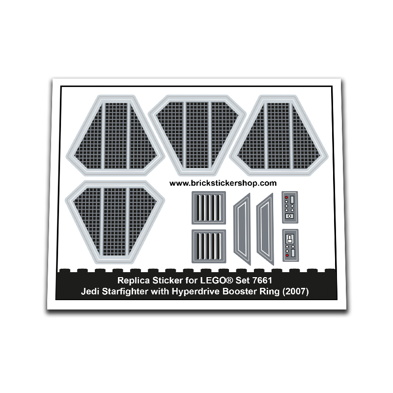 Replacement Sticker for Set 7661 - Jedi Starfighter with Hyperdrive Booster Ring