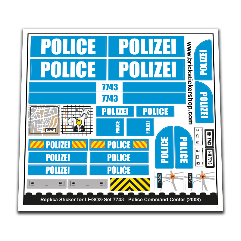 Replacement Sticker for Set 7743 - Police Command Center