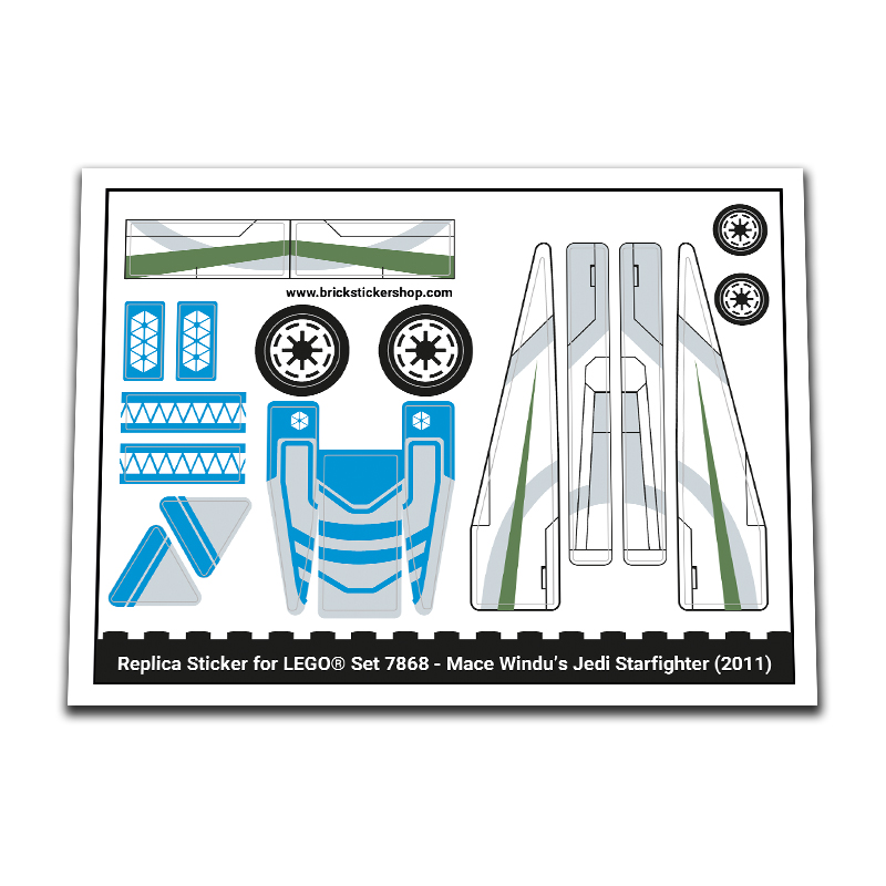 Replacement Sticker for Set 7868 - Mace Windu's Jedi Starfighter