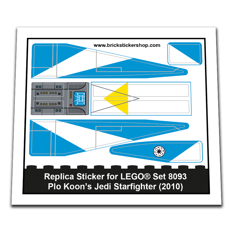 Replacement Sticker for Set 8093 - Plo Koon's Jedi Starfighter