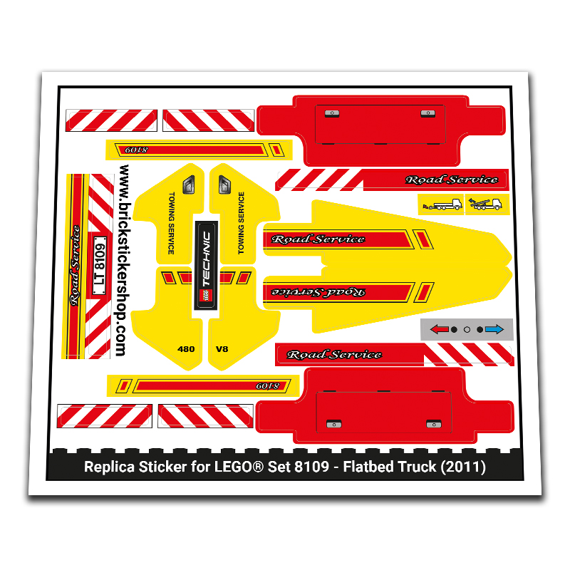 Replacement Sticker for Set 8109 - Flatbed Truck