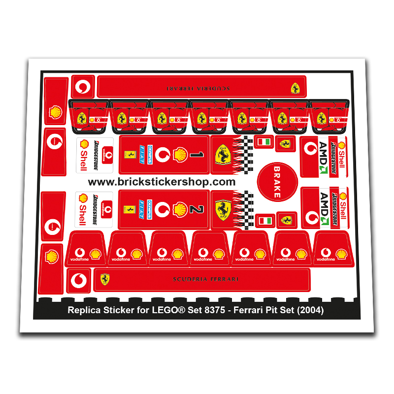 Replacement Sticker for Set 8375 - Ferrari F1 Pit Set