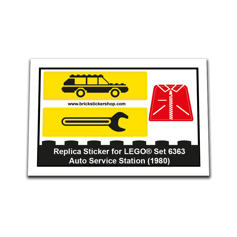 Replacement Sticker for Set 6363 - Auto Service Station