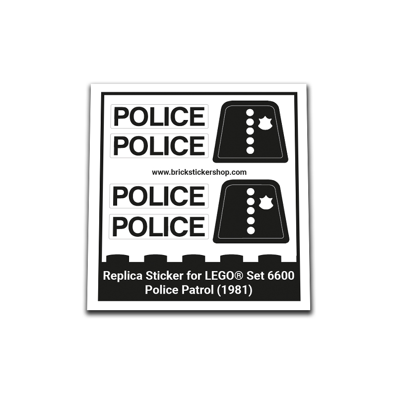 Replacement Sticker for Set 6600 - Police Patrol