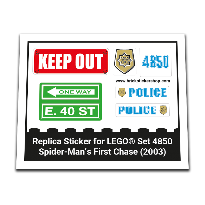 Replacement Sticker for Set 4850 - Spider-Man's First Chase