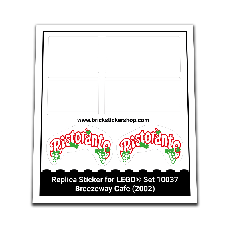 Replacement Sticker for Set 10037 - Breezeway Cafe