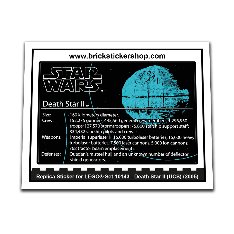 Replacement Sticker for Set 10143 - Death Star II