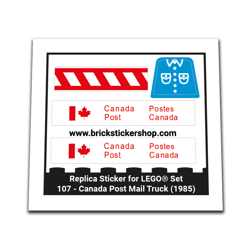 Replacement Sticker for Set 107 - Canada Post Mail Truck