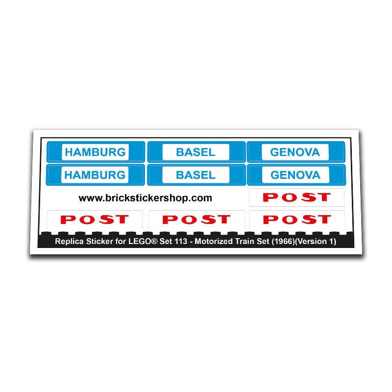Replacement Sticker for Set 113 - Motorized Train Set(Version 1)