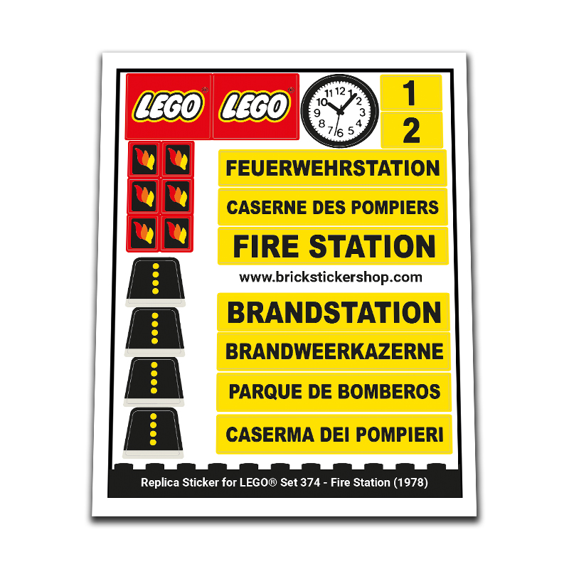 Replacement Sticker for Set 374 - Fire Station