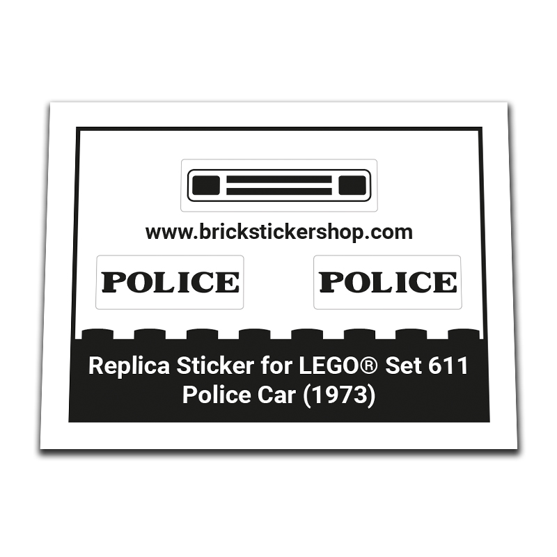 Replacement Sticker for Set 611-1 - Police Car