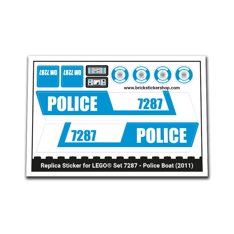 Replacement Sticker for Set 7287 - Police Boat