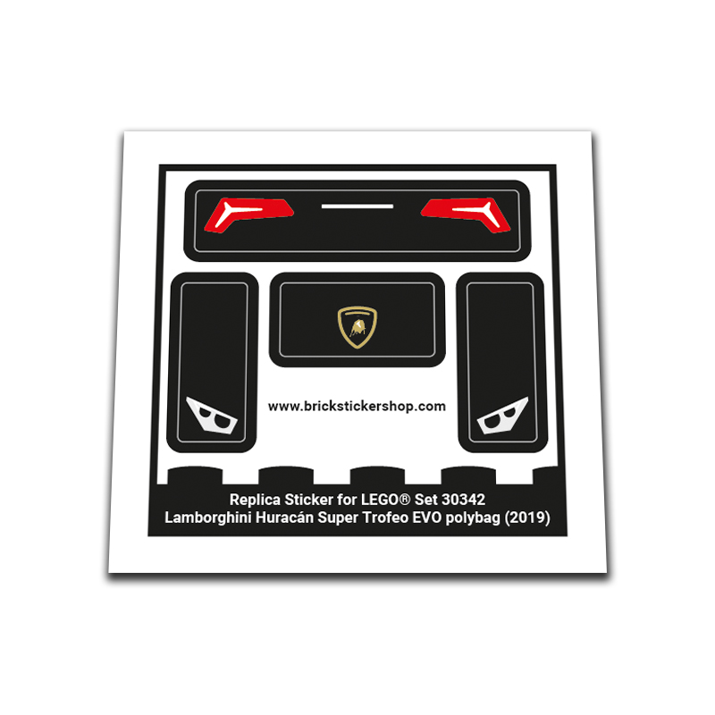Replacement Sticker for Set 30342 - Lamborghini Huracán Super Trofeo EVO polybag