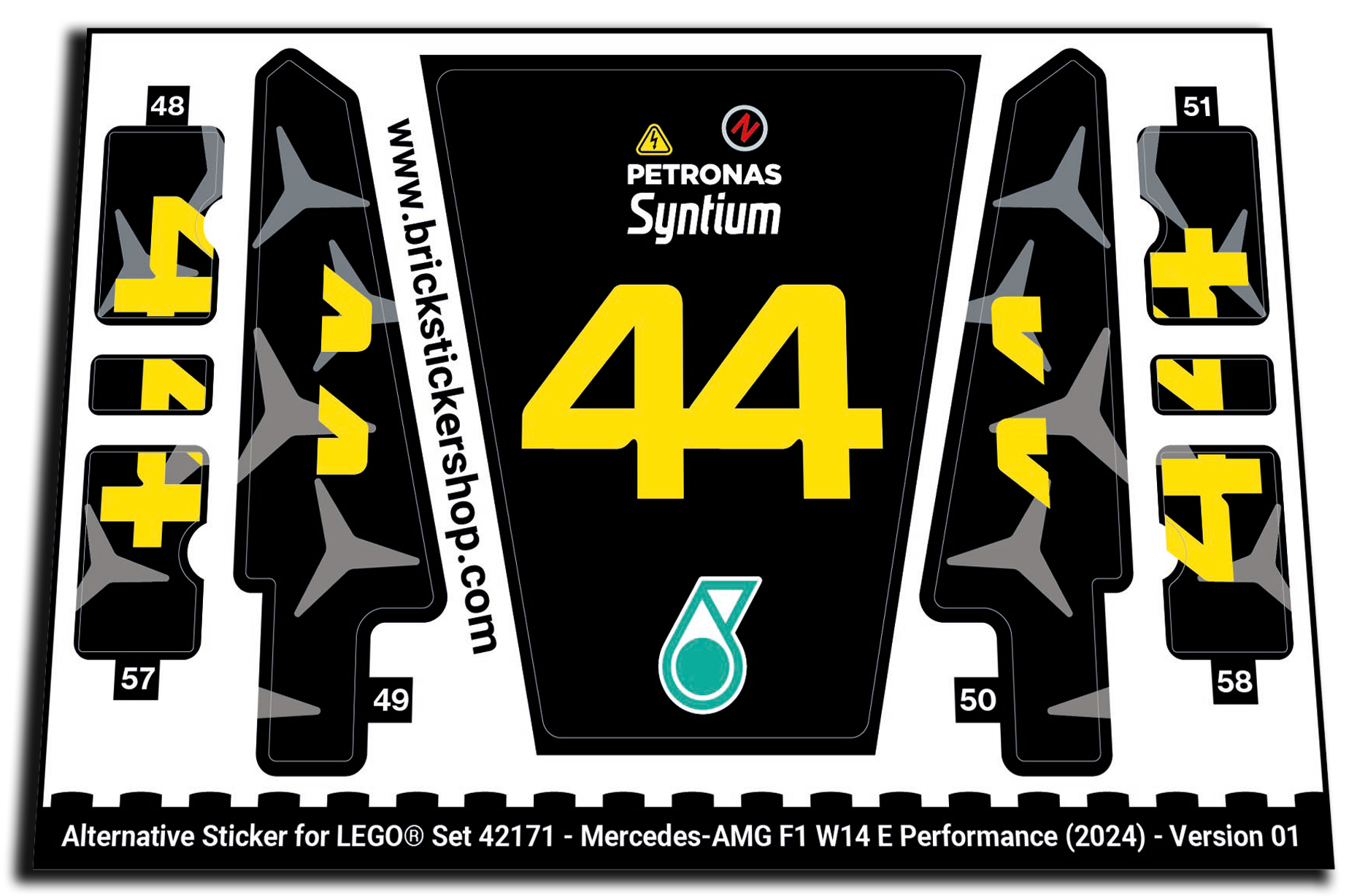 Alternative Sticker for Set 42171 - Mercedes-AMG F1 W14 E Performance (2024) - Version 01 (44)