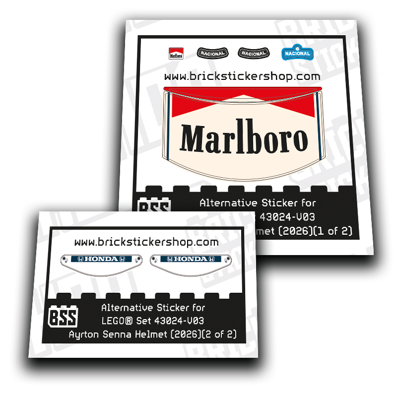 Alternative Sticker for Set 43023 - Ayrton Senna Helmet (V03