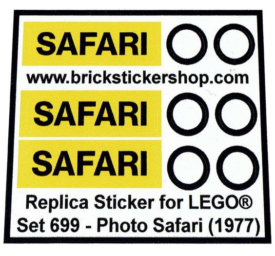 1977 Replacement Pre-cut Decal/Sticker for Lego 699 Legoland Photo Safari 