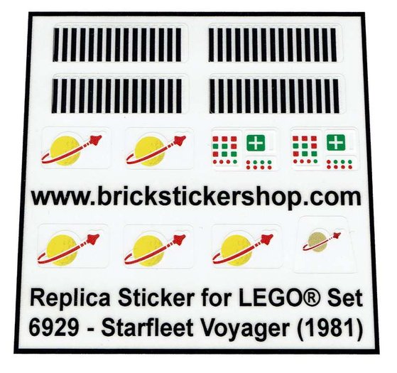 1995 Launch Evac 1 Precut Custom Replacement Stickers for Lego Set 6614