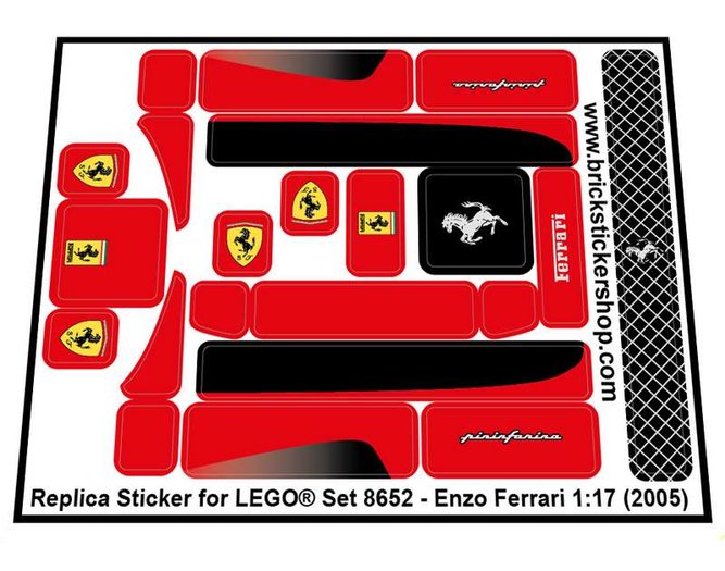 Precut Custom Replacement Stickers for Lego Set 8654 Scuderia Ferrari Truck 2 Briques, blocs de