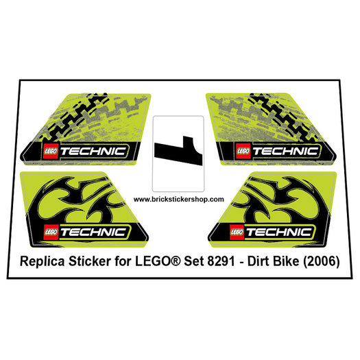 Decal/Sticker ersatzset for Lego Set 8210 Riding Cycle