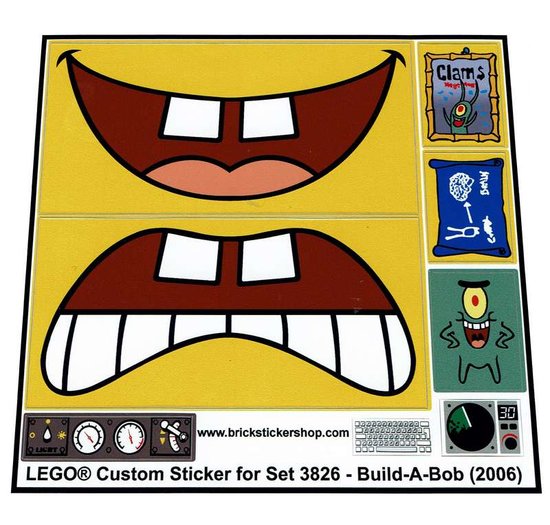 Precut Custom Replacement Stickers for Lego Set 3826 BuildABob