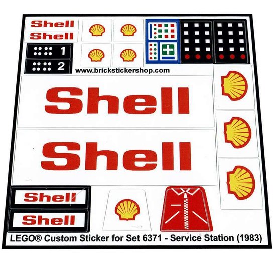 Precut Custom Replacement Stickers for Lego Set 6371 Service Station